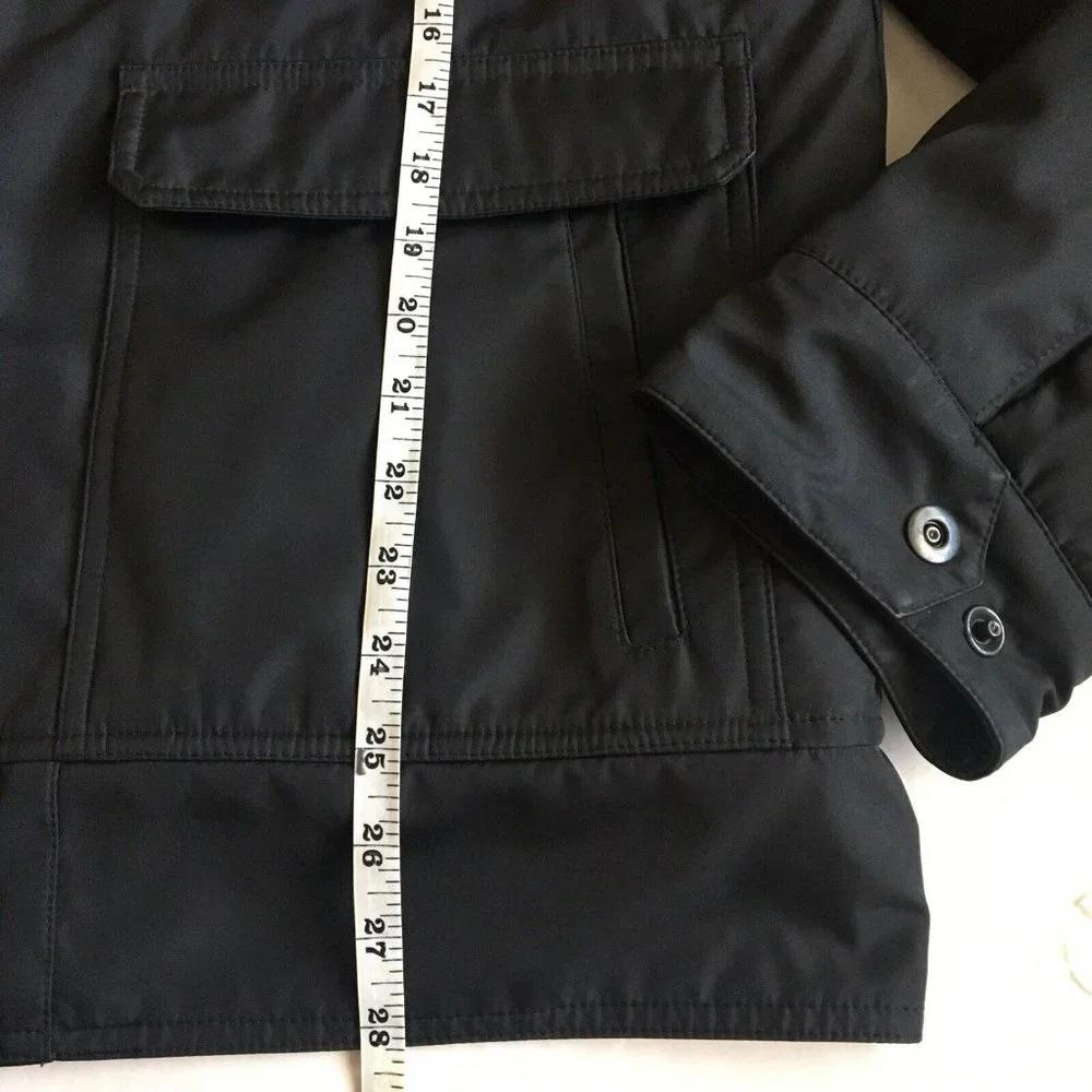 Structure Men's Jacket Field Button-Front‎ Black Jacket Size XL